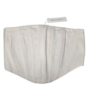 Meshki Nicha Linen Strapless Corset Tube‎ Top Natural White Women's L NWT